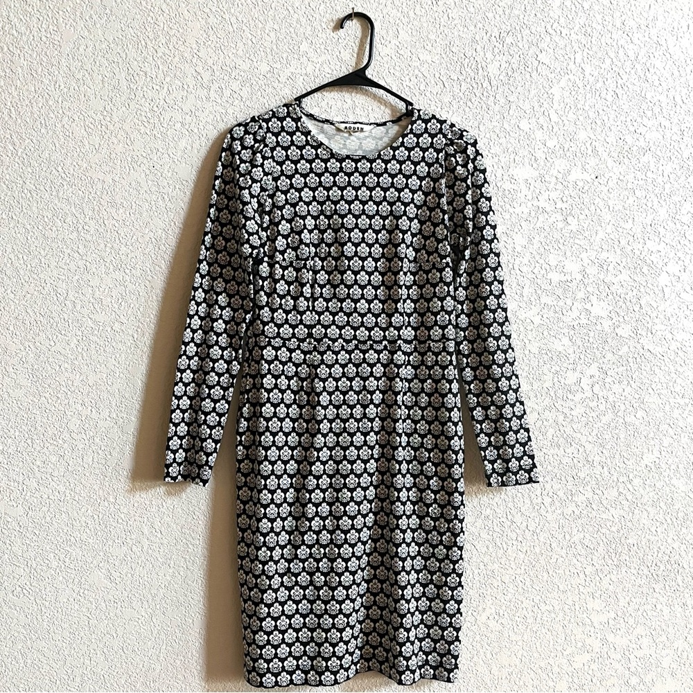 Boden Penelope Jersey Sheath Dress Black Carnation‎ Stamp Women’s Size US 6